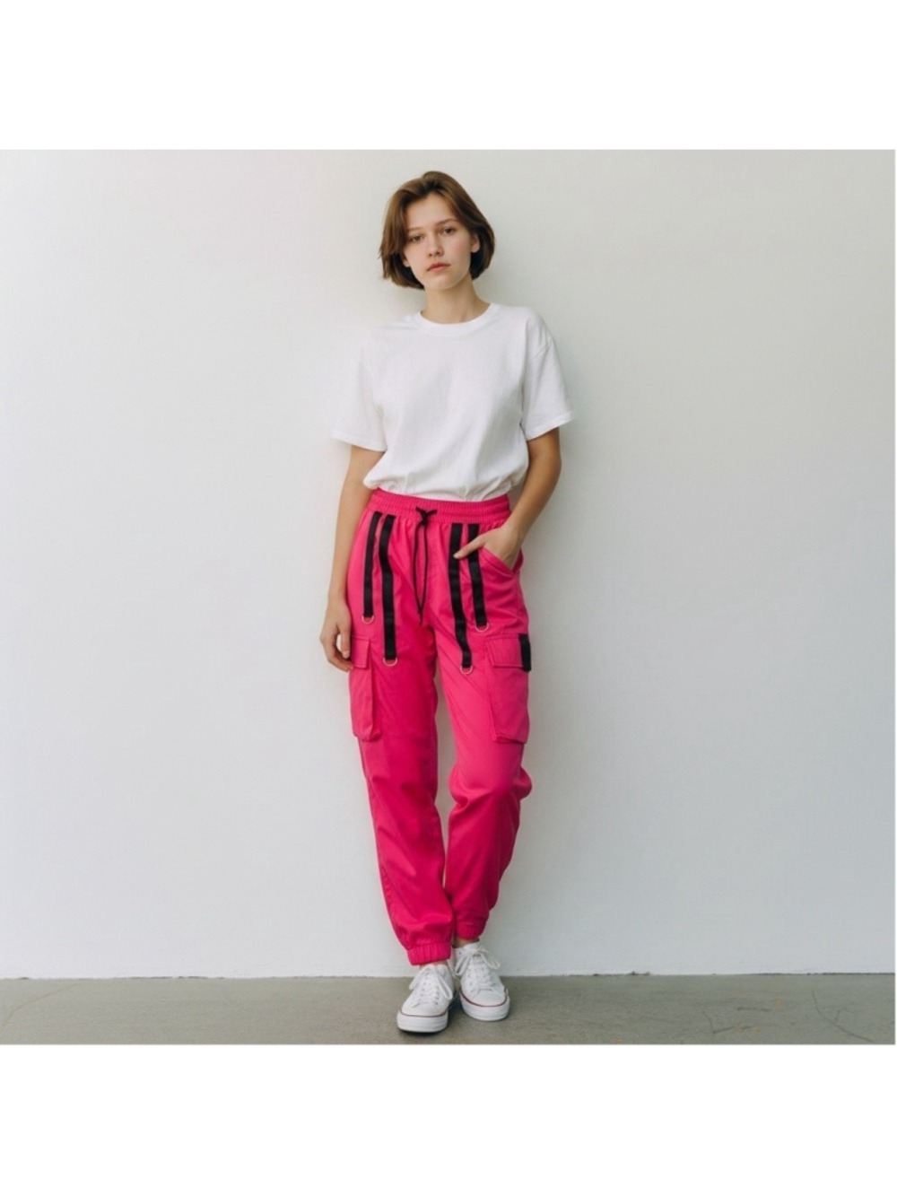 Manfinity Fitness Cargo Pants Hot Pink Harem Dance Pants Women's Small Zumba